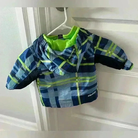 Gusti Toddler Winter Coat With Removable Lining Blue  Green Plaid Size 12 months - Picture 2 of 5